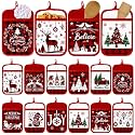 Jingmore 12 Pcs Christmas Pot Holders with Pocket Red Buffalo Plaid Gift