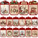 Jingmore 12 Pcs Christmas Pot Holders with Pocket for Kitchen Cooking Gift