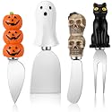 Jingmore 4 Pcs Halloween Cheese Knives for Charcuterie, Cheese Knives Set