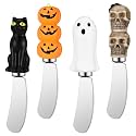 Jingmore 4 Pcs Halloween Cheese Knives for Charcuterie, Cheese Knives