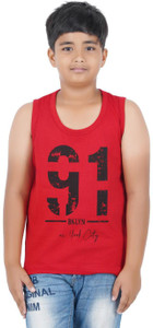 jingo vest for boys cotton blend red pack of 2