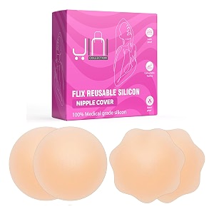 silicone nipple cover reusable for women - 4 pieces  reusable  skin-friendly adhesive nipple pads for women  nipple pasties for women multicolour