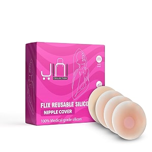silicone nipple cover reusable for women - 4 pieces  reusable  skin-friendly adhesive nipple pads for women  nipple pasties for women multicolour skin