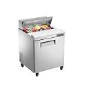 JINSONG 28" Stainless Steel Sandwich &amp; Salad Prep Table, Commercial Refrigerated Food Prep Station with Cutting Board &amp; 8 Pans, 7.4 cu. ft Fridge Salad Bar for Restaurants, Bars, Shops,delis