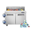 JINSONG Stainless Steel Sandwich &amp; Salad Prep Table, Commercial Refrigerated Food Prep Station with Cutting Board &amp; 12 Pans, 12.9 cu. ft Fridge Salad Bar for Restaurants (48''W 12.9 Cu.ft)