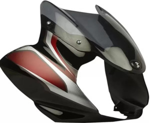 jinvaani discover 100cc black red visor bike headlight visor