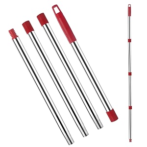 spin mop replacement handle 4 section 12 inch to 56 inch mop replacement head handle for easywring spin mop microfiber cloth mop triangle spin mop stainless steel rotating household cleaning