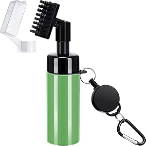 jishi golf club cleaner brush water spray golf cleaning tool accessories for men women golfers cool unique golfing gifts - 5oz leak proof bottle wcover cap amp retractable zip-line aluminum carabiner