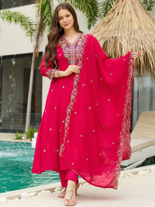 Jishmish Women Viscose Rayon Kurta Pant Dupatta