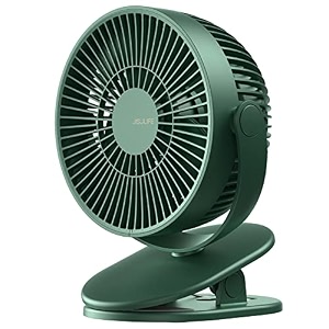 jisulife clip on desk fan small usb plug in fan personal cooling table fan with strong wind 4 speed modes ultra quiet sturdy clamp mini fan for office home dorm bedroom green