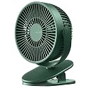 JISULIFE Clip on Desk Fan, Small USB Plug in Fan, Personal Cooling Table Fan with Strong Wind, 4 Speed Modes, Ultra Quiet, Sturdy Clamp Mini Fan for Office Home Dorm Bedroom (Green)
