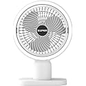 JISULIFE Clip on Desk Fan, Small USB Plug in Fan, Personal Cooling Table Fan with Strong Wind, 4 Speed Modes, Ultra Quiet, Sturdy Clamp Mini Fan for Office Home Dorm Bedroom (white22)