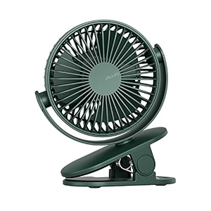 jisulife clip on fan stroller fan battery operated portable 4000mah rechargeable 4 speeds powerful wind ultra quiet for stroller office bedroom - green