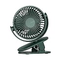 JISULIFE Clip on Fan, Stroller Fan Battery Operated, Portable 4000mAh Rechargeable, 4 Speeds, Powerful Wind Ultra Quiet for Stroller, Office, Bedroom - Green