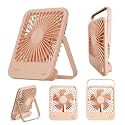 JISULIFE Ultra Thin Desktop Fan, Life1 Cordless Fan, 3-Way Place, Hold, Hanging, 4 Levels of Wind Power, 180° Angle Adjustment, Ultra Wide Angle Square Guide Body, Quiet Design, Compact, 6 Hours of