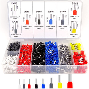 jitaharay 1200pcs assortment ferrule wire copper crimp connector electronic wire ferrules kit wire connector multicolor pack of 1