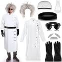 Jiuguva 9 Pcs Halloween Mad Scientist Costume for Men