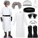Jiuguva 9 Pcs Halloween Mad Scientist Costume for Men