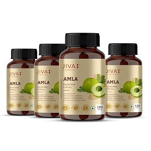 jiva amla tablets 100 pure herbs used rich in vitamin c  protects against free radicals  rich in antioxidants - 120 tablet pack of 4