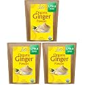 Jiva Organic Ginger Powder 1.75 Pound Bulk Bag - Non-GMO, Finely Ground, Keto, Raw &amp; Pure Ground Ginger Root (Pack of 3)