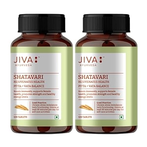 jiva shatavari tablets 500gm  100 pure amp natural  helps to booss immunity  goodness of shatavari babool maize amp starch  for men amp women - 120 tablets pack of 2