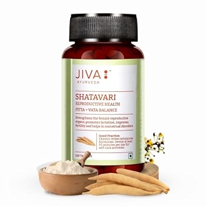 jiva shatavari tablets 500mg  100 pure amp natural  helps to boost immunity  goodness of shatavari babool maize amp starch  for men amp women - 120 tablet pack of 1
