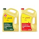 Jivo Canola Cold Press Edible Oil 5 Litre + Jivo Chemical-free Sunflower Oil 5 Litre | Pack of 2 |Healthy Cooking Oil for Daily use | Recommended by Indian Medical Association