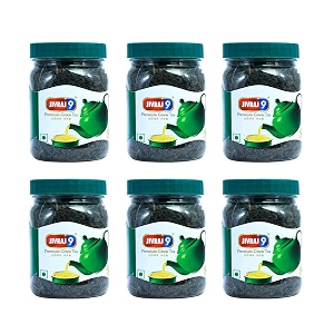jivraj9 premium green tea jar combo assam green tea loose leaf 125gm each pack of 6