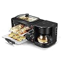 3 in 1 Breakfast Maker With Coffee Maker, Mini Oven, NonStick Grill Toaster Oven Portable Multifunctional Family Size Breakfast Station, Electric Grilled Machine for Home, Office