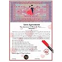 Love Contract Agreement with Pre Defined Terms & Conditions (LOVE AGREEMENT CERTIFICATE)
