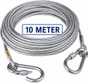 JIYANGO 10 Meter Stainless Steel Clothes Drying Wire Rope with Hooks Stainless Steel Clothesline