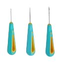 Jizlan 3Pcs Green Round Hole Cone Hand Drills Punch Needles for DIY Silicone Mould Making, Candle Wick Punching, Rug Punching