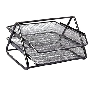 jj brothers tier metal mesh desktop file organizer a4 document letter trayfor office table studdy table black 3 tire