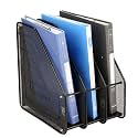 JJ BROTHERS Tier Metal Mesh Desktop File Organizer, A4 Document Letter Tray,For office table studdy table Black (FILE RACK 3 SECTION)