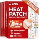 JJ CARE Heat Patch for Menstrual Cramp Relief (12 pcs Large), Menstrual Period Cramps Relief with Air-Activated Carbon, Menstrual Heating Patches for Period Cramps - 3.74 x 7.87 inches