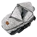 JJ Cole Bundle Me Winter Baby Car Seat Cover and Bunting Bag - Sherpa Lined Infant Car Seat and Infant Carrier Cover - Winter Baby Canopy - Cozy Gray