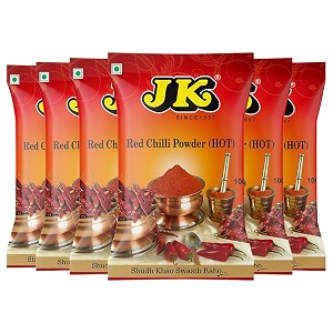 jk red chilli powde finely grounded amp richly colored  no added flavours or colours  100 organic laal mirch powder r 100g pack of 6