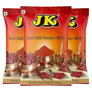 jk red chilli powder finely grounded amp richly colored  no added flavours or colours  100 organic laal mirch powder 100g pack of 3