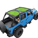 JK Sun Shade Top Compatible with Jeep Wrangler Sunshade, Green, Front+Rear