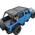 JK Sun Shade Top Compatible with Jeep Wrangler Sunshade, Gray, Front+Rear