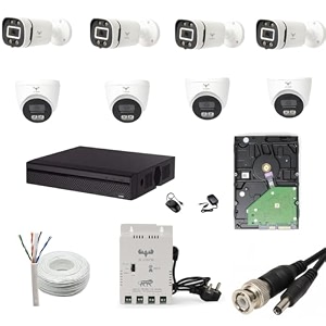 jk vision 24mp colorvu cctv camera system for home office school 4 bullet 4 dome 1tb hard disk 8 channel power supply dvr 90mtr cable bncdc