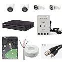 JK Vision 2.4MP ColorVu CCTV Camera System for Home, Office, School (2 Bullet, 2 Dome, 500 GB Hard Disk, 4 Channel Power Supply, DVR, 90Mtr Cable, BNC/DC)