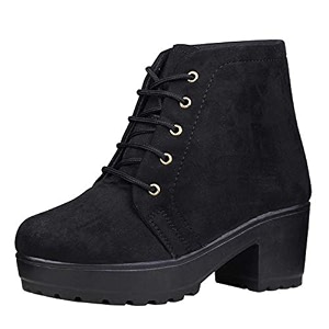 Womens Suede Leather Ankle Boots41Black