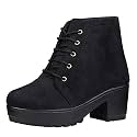 Women39s Suede Leather Ankle Boots41Black