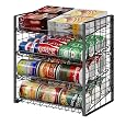 JKsmart 4-Tier Can Rack Organizer for Pantry, Adjustable Can Storage Holder for Various Ounces of Canned food Soda Drinks, Can Dispenser Holds Up to 48 Cans for Cupboard Cabinet