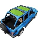 JL Sun Shade Top Compatible with Jeep Wrangler Sunshade, Green, Front+Rear
