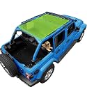 JL Sun Shade Top Compatible with Jeep Wrangler Sunshade, Green, Front+Rear