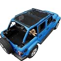 JL Sun Shade Top Compatible with Jeep Wrangler Sunshade, Black, Front+Rear