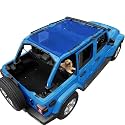 JL Sun Shade Top Compatible with Jeep Wrangler Sunshade, Blue, Front+Rear