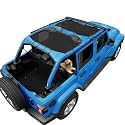 JL Sun Shade Top Compatible with Jeep Wrangler Sunshade, Black, Front+Rear
